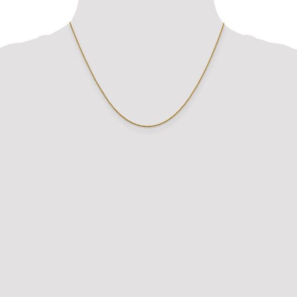 0.9mm 14k Yellow Gold Diamond Cut Twisted Box Chain Necklace, 18 Inch - Picture 2 of 8